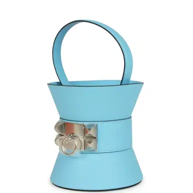HERMÈS Hermes Mini Medor Bag Celeste Epsom Palladium Hardware | Thumbnail 5