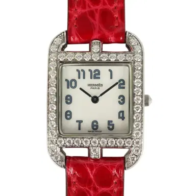 HERMÈS Pre-owned Hermes Cape Cod Watch Large Braise Shiny Alligator Steel Hardware & Diamonds | Thumbnail 3 HERMÈS Pre-owned Hermes Cape Cod Watch Large Braise Shiny Alligator Steel Hardware & Diamonds | Thumbnail 3