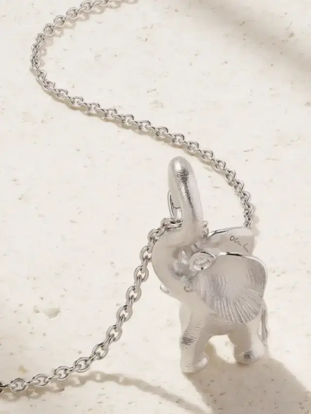 Elephant 18-karat White Gold Diamond Necklace Elephant 18-karat White Gold Diamond Necklace