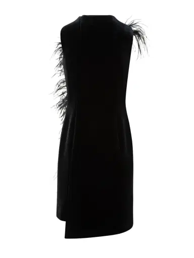 Akris Feather-Trim Short Dress | Thumbnail 2 Akris Feather-Trim Short Dress | Thumbnail 2