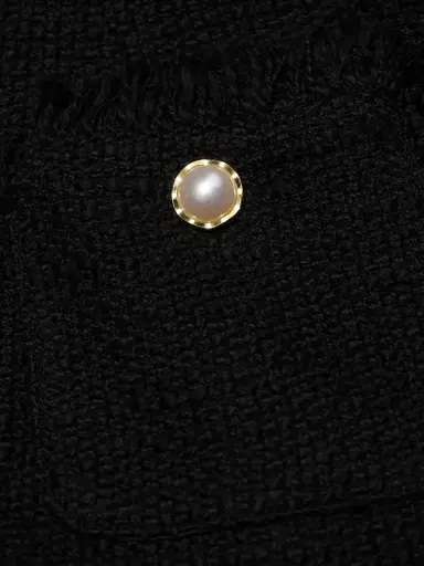 Cinq à Sept Women's Misty Tweed Handkerchief Jacket - Black | Thumbnail 7