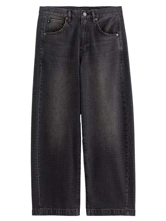 AG Jeans Women's Hattie Embellished Barrel-Leg Crop Jeans - Star Light