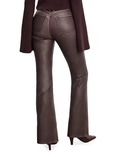 GOOD AMERICAN Women's GoodClassic Faux-Leather Boot-Cut Pants | Thumbnail 5