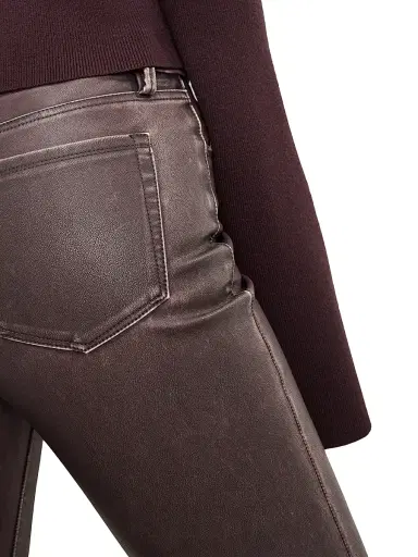 GOOD AMERICAN Women's GoodClassic Faux-Leather Boot-Cut Pants | Thumbnail 7