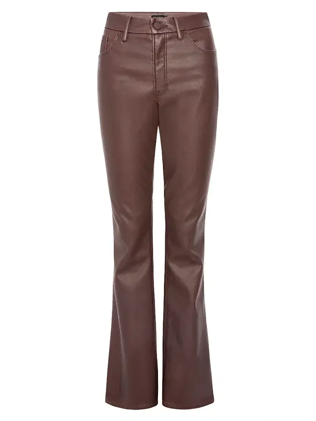Good American Women's GoodClassic Faux-Leather Boot-Cut Pants - Vamp