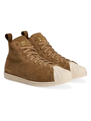 adidas Men's  x Wales Bonner Superstar Hi Suede Sneakers - Night Brown | Thumbnail 2
