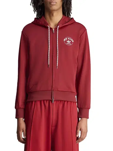 Adidas Men's x Wales Bonner WB Club Track Hoodie - Collegiate Burgundy - Size Medium | Thumbnail 3