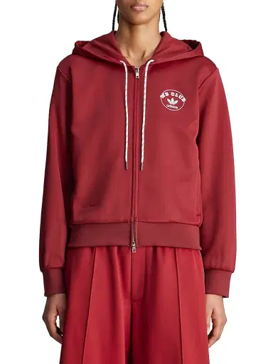 Adidas Men's x Wales Bonner WB Club Track Hoodie - Collegiate Burgundy - Size Medium | Thumbnail 4