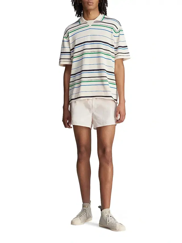 Men's  x Wales Bonner Knit Polo - Wonder White Green Bluebird