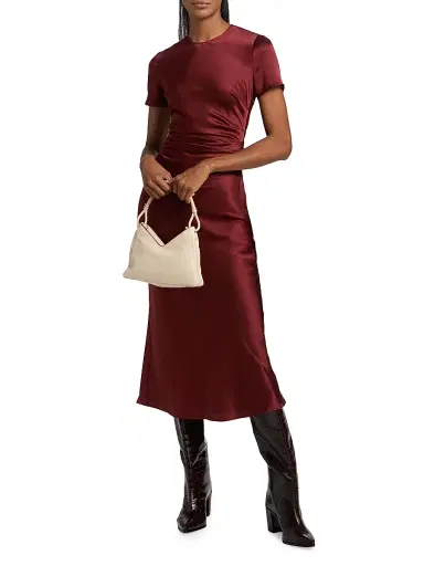Staud Women's Marcel Silk Midi-Dress - Sangria - Size 10 | Thumbnail 3 Staud Women's Marcel Silk Midi-Dress - Sangria - Size 10 | Thumbnail 3