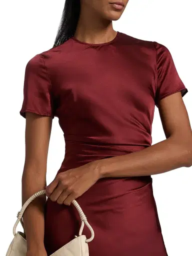 Staud Women's Marcel Silk Midi-Dress - Sangria - Size 10 | Thumbnail 6 Staud Women's Marcel Silk Midi-Dress - Sangria - Size 10 | Thumbnail 6