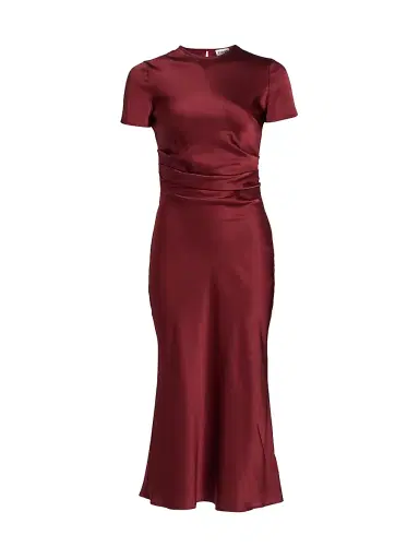 Staud Women's Marcel Silk Midi-Dress - Sangria - Size 10 | Thumbnail 1 Staud Women's Marcel Silk Midi-Dress - Sangria - Size 10 | Thumbnail 1