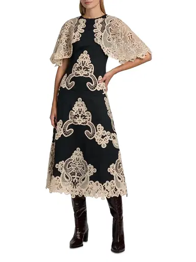 Sea Women's Medina Lace Midi-Dress - Black - Size 0 | Thumbnail 3 Sea Women's Medina Lace Midi-Dress - Black - Size 0 | Thumbnail 3
