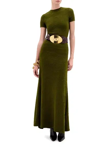 Silvia Tcherassi Women's Cristal Knit A-Line Gown - Hunter Green - Size Small | Thumbnail 2 Silvia Tcherassi Women's Cristal Knit A-Line Gown - Hunter Green - Size Small | Thumbnail 2