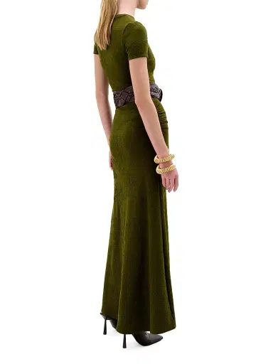 Silvia Tcherassi Women's Cristal Knit A-Line Gown - Hunter Green - Size Small | Thumbnail 3 Silvia Tcherassi Women's Cristal Knit A-Line Gown - Hunter Green - Size Small | Thumbnail 3