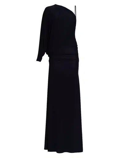 Silvia Tcherassi Women's Shiri Jersey One-Shoulder Gown - Black - Size Large | Thumbnail 1