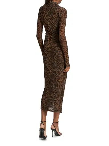 Lapointe Women's Leopard Printed Mesh Draped Midi-Dress - Leopard - Size XL | Thumbnail 5 Lapointe Women's Leopard Printed Mesh Draped Midi-Dress - Leopard - Size XL | Thumbnail 5