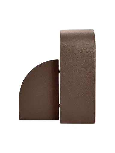 ASSOULINE Library Cubist Leather Bookends - Brown | Thumbnail 2