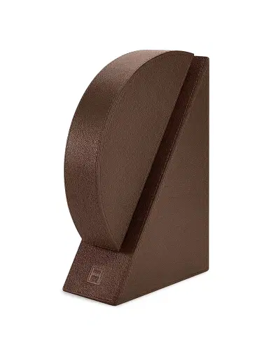 ASSOULINE Library Cubist Leather Bookends - Brown | Thumbnail 1