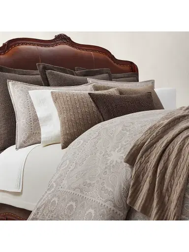 Ralph Lauren Beaumont Paisley Cotton Sateen Duvet Cover & Sham Collection - True Stone Queen | Thumbnail 3 Ralph Lauren Beaumont Paisley Cotton Sateen Duvet Cover & Sham Collection - True Stone Queen | Thumbnail 3