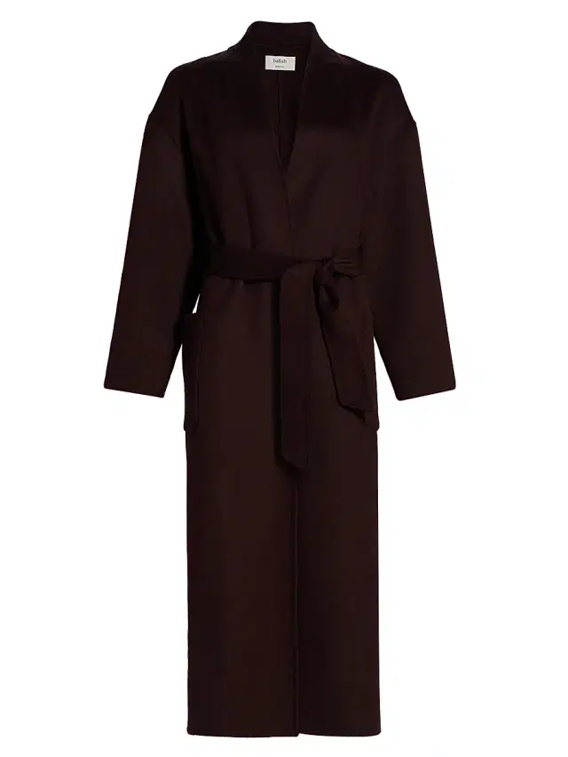 Women's Kate Wrap Wool-Blend Coat - Chocolate