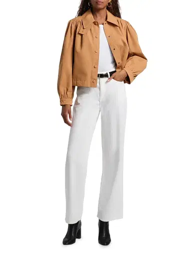 Ba&sh Women's Icon Cotton-Blend Jacket - Camel - Size Medium | Thumbnail 2 Ba&sh Women's Icon Cotton-Blend Jacket - Camel - Size Medium | Thumbnail 2