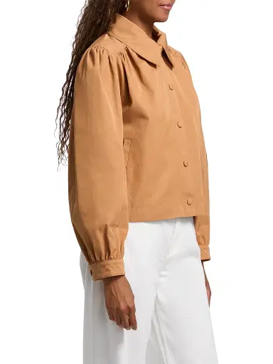 Ba&sh Women's Icon Cotton-Blend Jacket - Camel - Size Medium | Thumbnail 4 Ba&sh Women's Icon Cotton-Blend Jacket - Camel - Size Medium | Thumbnail 4