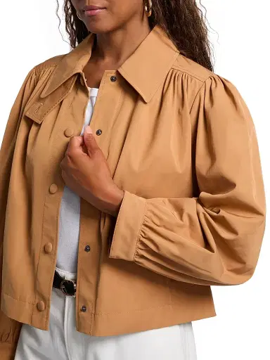 Ba&sh Women's Icon Cotton-Blend Jacket - Camel - Size Medium | Thumbnail 6 Ba&sh Women's Icon Cotton-Blend Jacket - Camel - Size Medium | Thumbnail 6