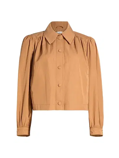 Ba&sh Women's Icon Cotton-Blend Jacket - Camel - Size Medium | Thumbnail 1 Ba&sh Women's Icon Cotton-Blend Jacket - Camel - Size Medium | Thumbnail 1