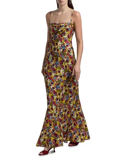 Saloni Women's Renee Slip Maxi Dress - Astilbe Rouge | Thumbnail 2 Saloni Women's Renee Slip Maxi Dress - Astilbe Rouge | Thumbnail 2