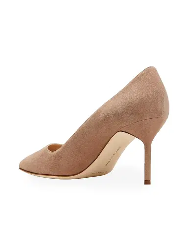 Manolo Blahnik Women's BB 70MM Suede Point Toe Pumps - Beige | Thumbnail 3 Manolo Blahnik Women's BB 70MM Suede Point Toe Pumps - Beige | Thumbnail 3