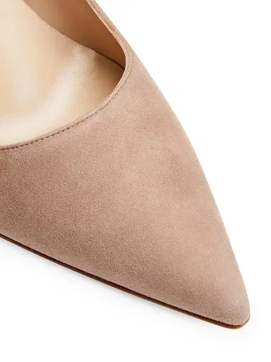 Manolo Blahnik Women's BB 70MM Suede Point Toe Pumps - Beige | Thumbnail 4 Manolo Blahnik Women's BB 70MM Suede Point Toe Pumps - Beige | Thumbnail 4