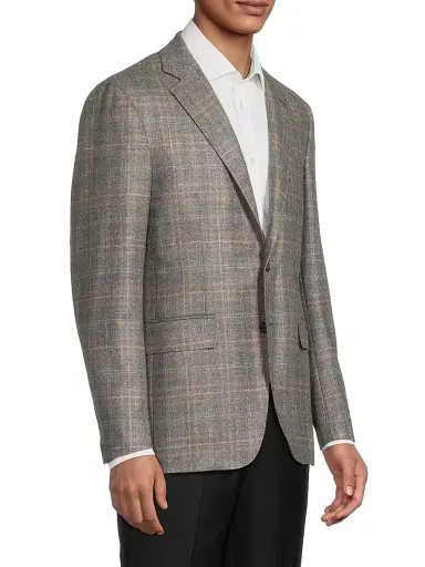 Canali Men's Kei Regular-Fit Wool Sport Coat - Light Grey | Thumbnail 4 Canali Men's Kei Regular-Fit Wool Sport Coat - Light Grey | Thumbnail 4