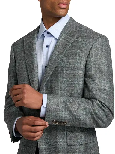 Canali Men's Kei Regular-Fit Wool Sport Coat - Light Grey | Thumbnail 6 Canali Men's Kei Regular-Fit Wool Sport Coat - Light Grey | Thumbnail 6