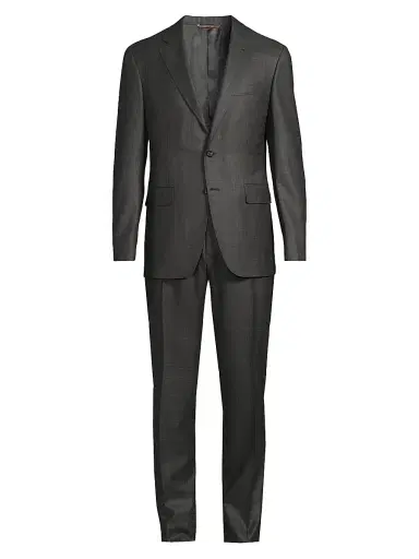 Canali Men's Kei Wool Trim-Fit Suit - Grey - Size 46 | Thumbnail 1 Canali Men's Kei Wool Trim-Fit Suit - Grey - Size 46 | Thumbnail 1