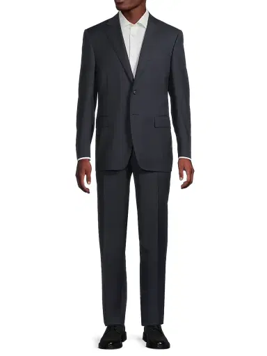 Canali Men's Siena Two-Button Wool Regular-Fit Suit - Dark Blue - Size 38 | Thumbnail 2