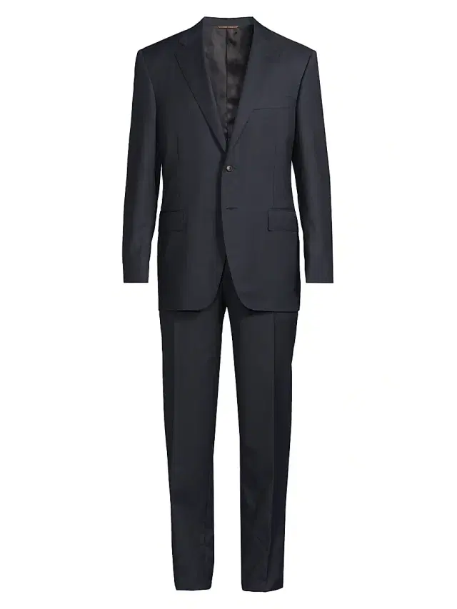Men's Siena Two-Button Wool Regular-Fit Suit - Dark Blue