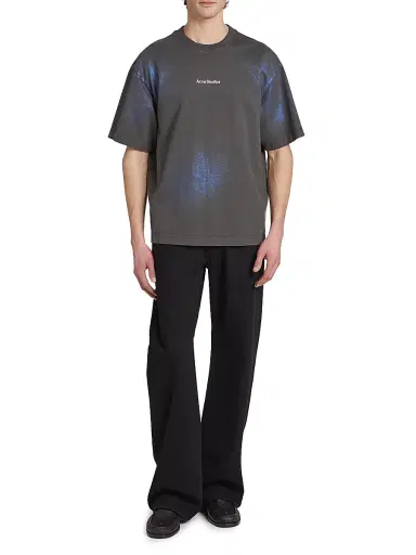Acne Studios Men's Exford Foil Stamp Cotton T-Shirt - Blue Khaki | Thumbnail 2 Acne Studios Men's Exford Foil Stamp Cotton T-Shirt - Blue Khaki | Thumbnail 2