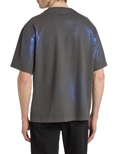 Acne Studios Men's Exford Foil Stamp Cotton T-Shirt - Blue Khaki | Thumbnail 5 Acne Studios Men's Exford Foil Stamp Cotton T-Shirt - Blue Khaki | Thumbnail 5