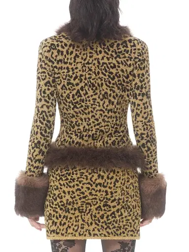 Valentino Garavani Women's Jacquard Animal Print Lurex Knit Jacket - Animal Print | Thumbnail 4