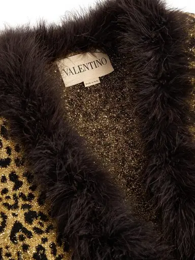 Valentino Garavani Women's Jacquard Animal Print Lurex Knit Jacket - Animal Print | Thumbnail 6
