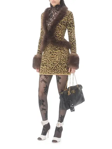 Valentino Garavani Women's Jacquard Animal Print Lurex Knit Jacket - Animal Print | Thumbnail 7