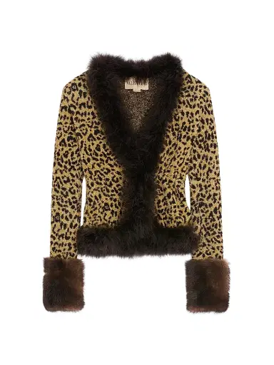 Valentino Garavani Women's Jacquard Animal Print Lurex Knit Jacket - Animal Print | Thumbnail 1