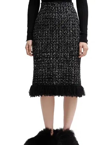 Moncler Women's Skirt in Wool Blend - Black | Thumbnail 2 Moncler Women's Skirt in Wool Blend - Black | Thumbnail 2