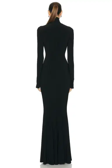 Norma Kamali Long Sleeve Turtle Fishtail Gown | Thumbnail 3 Norma Kamali Long Sleeve Turtle Fishtail Gown | Thumbnail 3