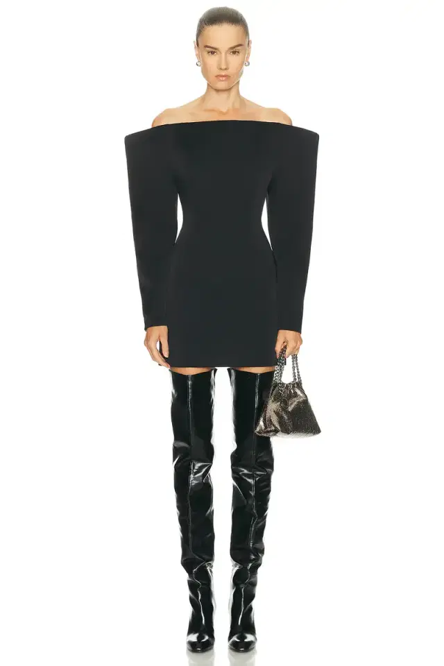 Stella McCartney Satin Long Sleeve Mini Dress