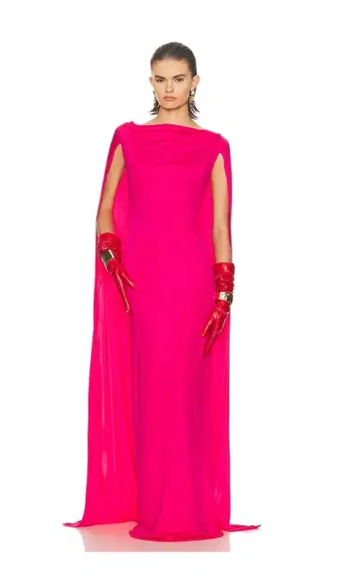 Helsa The Alva Caped Jersey Dress | Thumbnail 1 Helsa The Alva Caped Jersey Dress | Thumbnail 1
