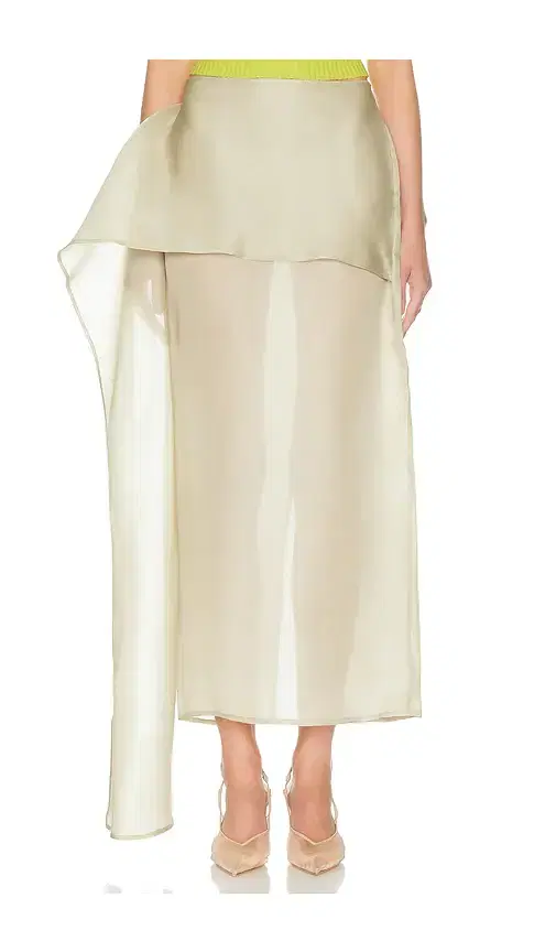 The Silk Gazar Skirt With Drape