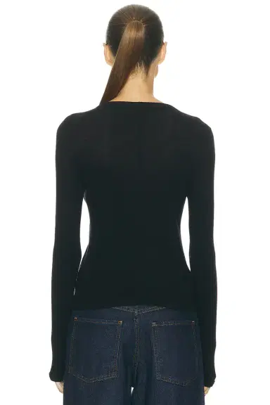 Enza Costa Cashmere New Classic Long Sleeve Crewneck Top | Thumbnail 3 Enza Costa Cashmere New Classic Long Sleeve Crewneck Top | Thumbnail 3