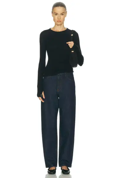 Enza Costa Cashmere New Classic Long Sleeve Crewneck Top | Thumbnail 4 Enza Costa Cashmere New Classic Long Sleeve Crewneck Top | Thumbnail 4